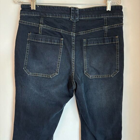 Pilcro Anthropologie Women boho cropped embroidered flower front pocket jeans 30 - Picture 5 of 11